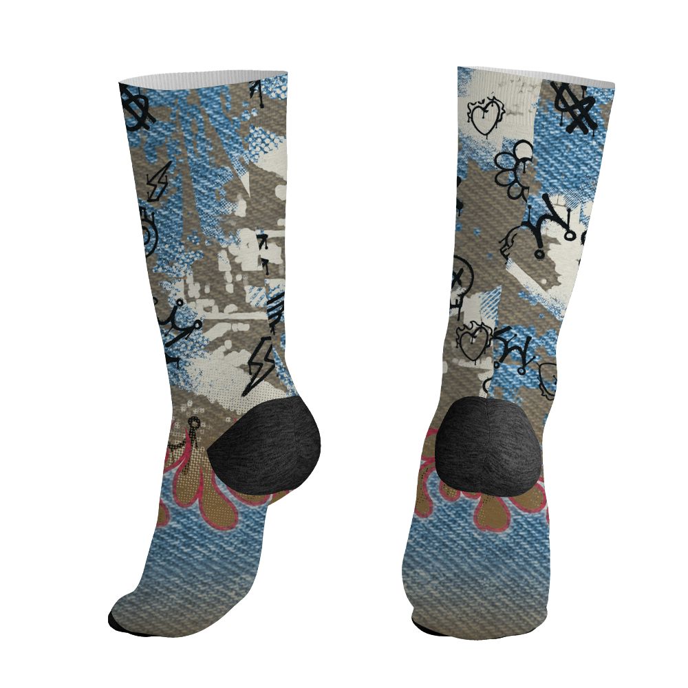 Denim-Worn-Blue-4s-NastyJamz-Socks-Match-Run-Into-Fear-3D-All-Over-Print