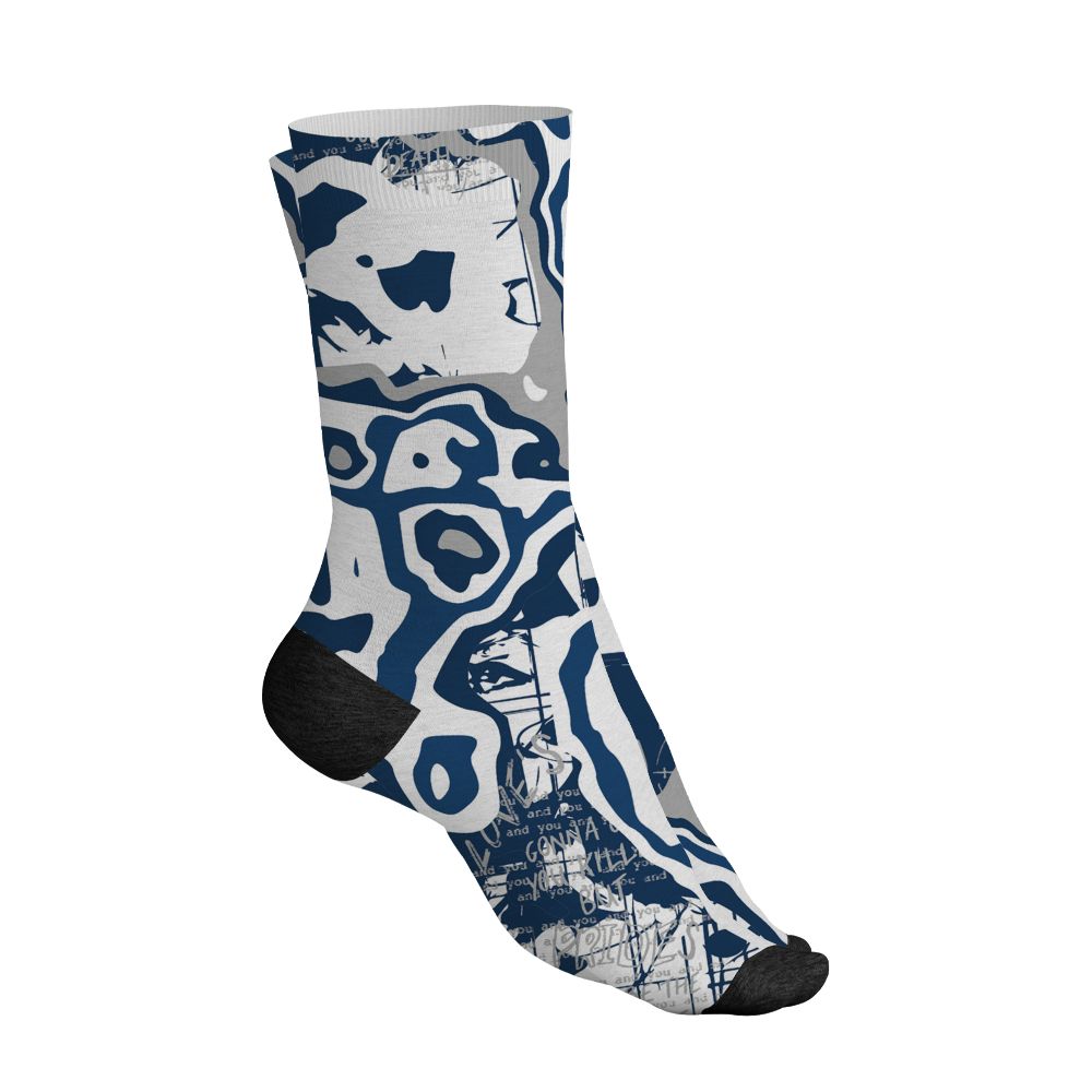 AJ 12 French Blue.NastyJamz Socks Match.Pattern Love Kills You 3D