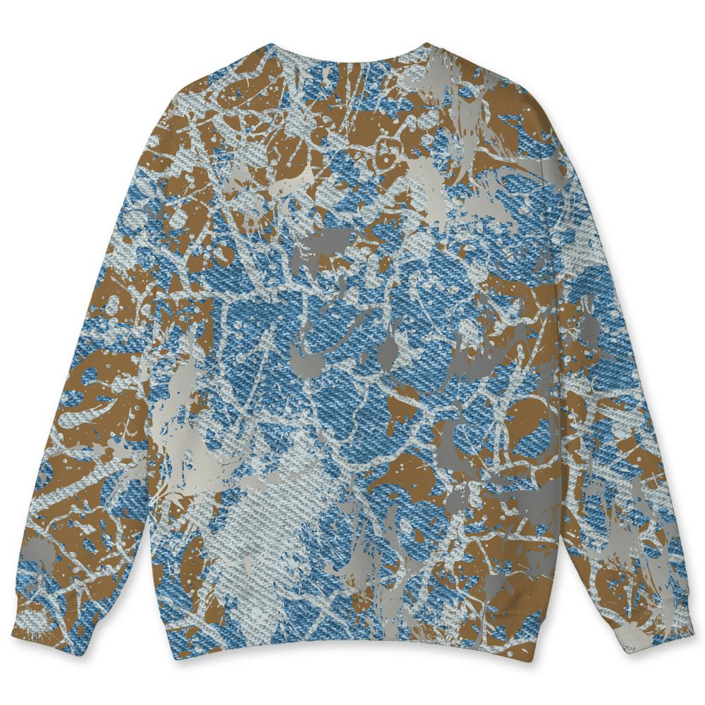 Denim-Worn-Blue-4s-NastyJamz-Sweatshirt-Match-Pattern-Slasher-3D-All-Over-Print