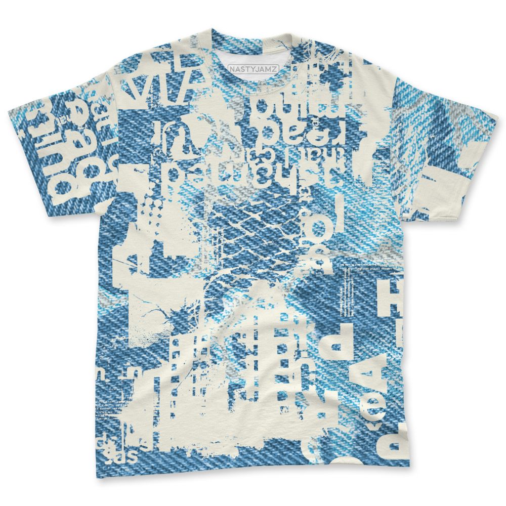 Denim-Worn-Blue-4s-NastyJamz-T-Shirt-Match-Pattern-Madness-3D-All-Over-Print