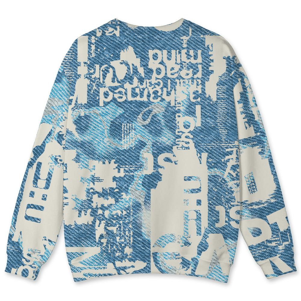 Denim-Worn-Blue-4s-NastyJamz-Sweatshirt-Match-Pattern-Madness-3D-All-Over-Print