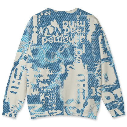 Denim-Worn-Blue-4s-NastyJamz-Sweatshirt-Match-Pattern-Madness-3D-All-Over-Print