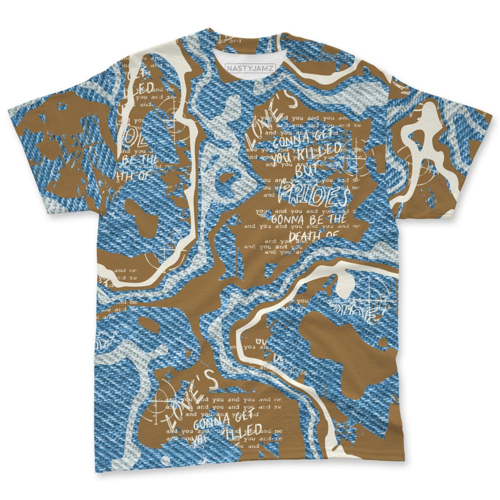 Denim-Worn-Blue-4s-NastyJamz-T-Shirt-Match-Pattern-Love-Kills-You-3D-All-Over-Print