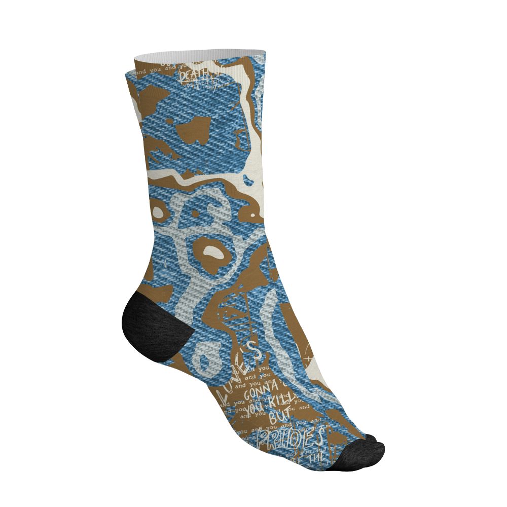 Denim-Worn-Blue-4s-NastyJamz-Socks-Match-Pattern-Love-Kills-You-3D-All-Over-Print