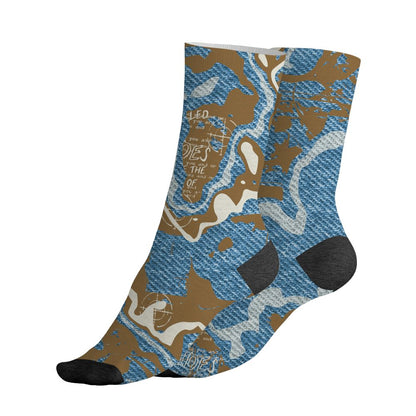 Denim-Worn-Blue-4s-NastyJamz-Socks-Match-Pattern-Love-Kills-You-3D-All-Over-Print