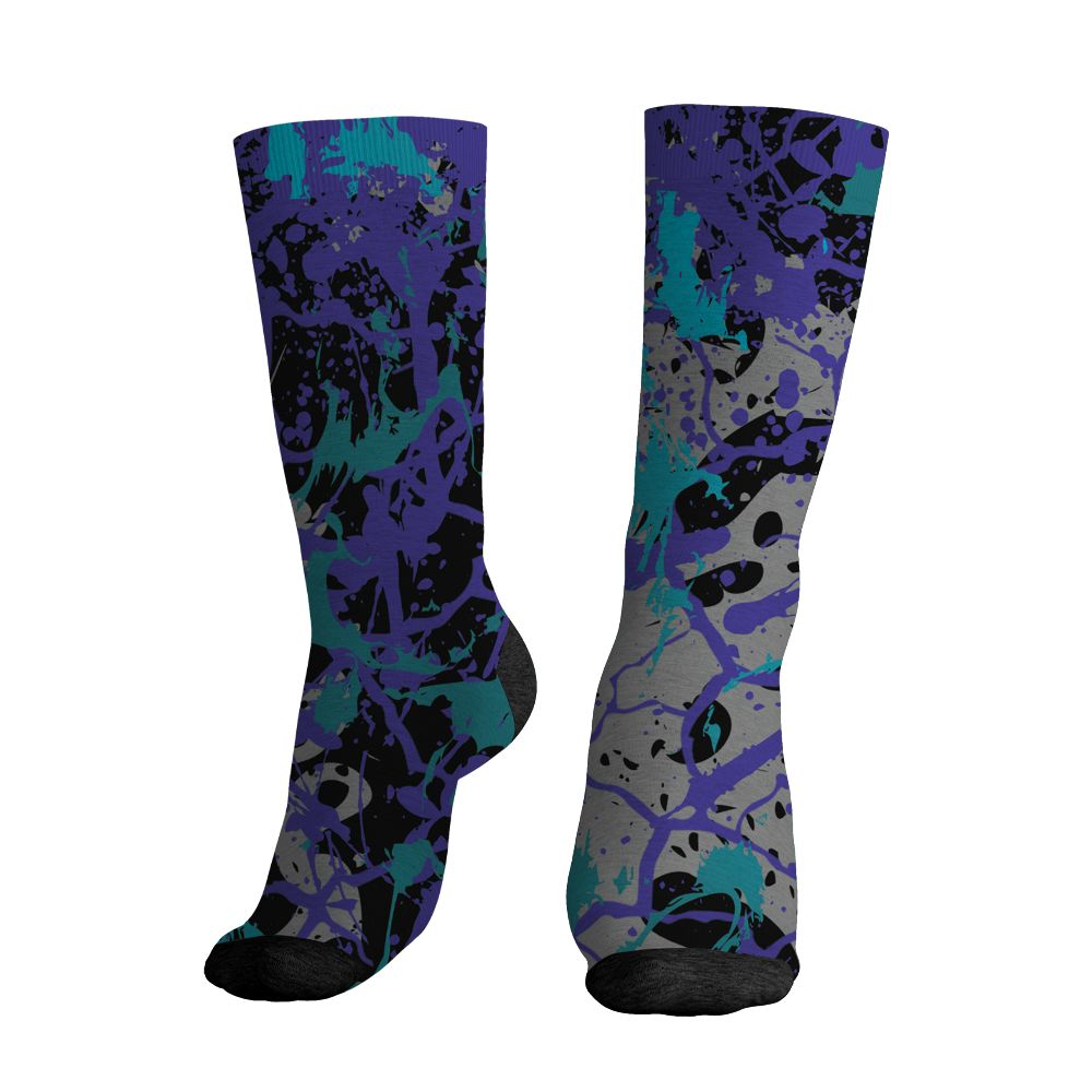 Aqua-8s-NastyJamz-Socks-Match-Pattern-Slasher-3D-All-Over-Print