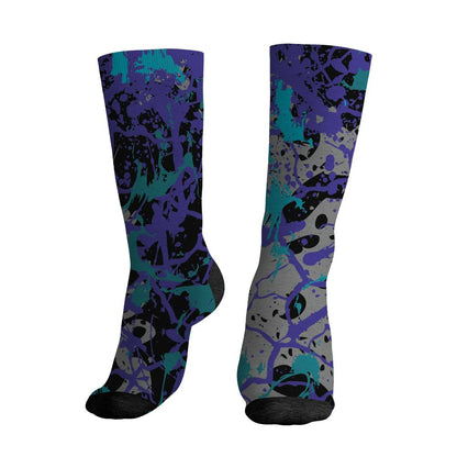Aqua-8s-NastyJamz-Socks-Match-Pattern-Slasher-3D-All-Over-Print