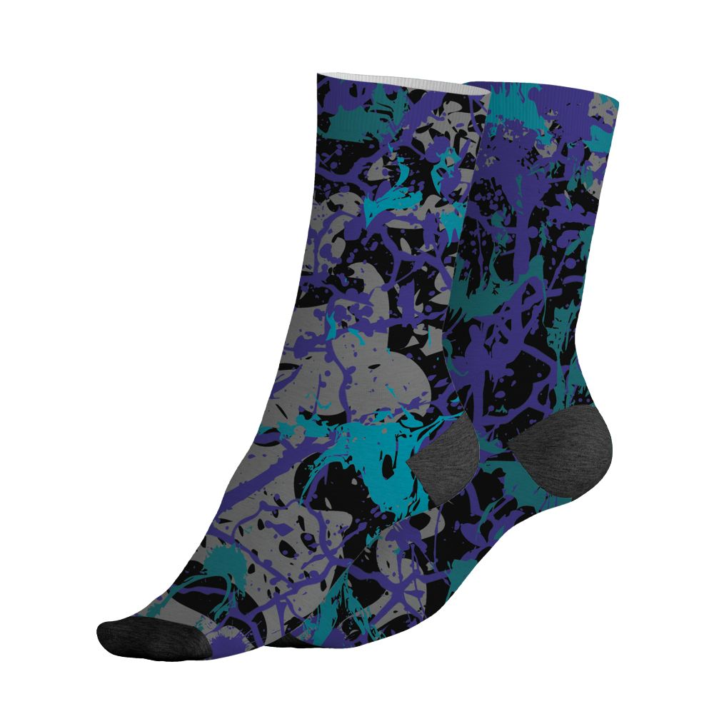 Aqua-8s-NastyJamz-Socks-Match-Pattern-Slasher-3D-All-Over-Print