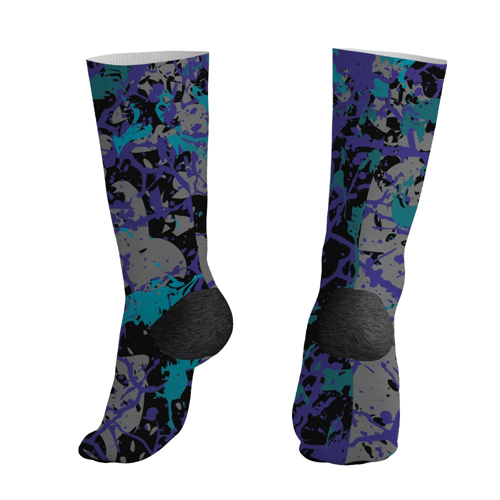 Aqua-8s-NastyJamz-Socks-Match-Pattern-Slasher-3D-All-Over-Print