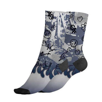 AJ 12 French Blue.NastyJamz Socks Match.Run Into Fear 3D