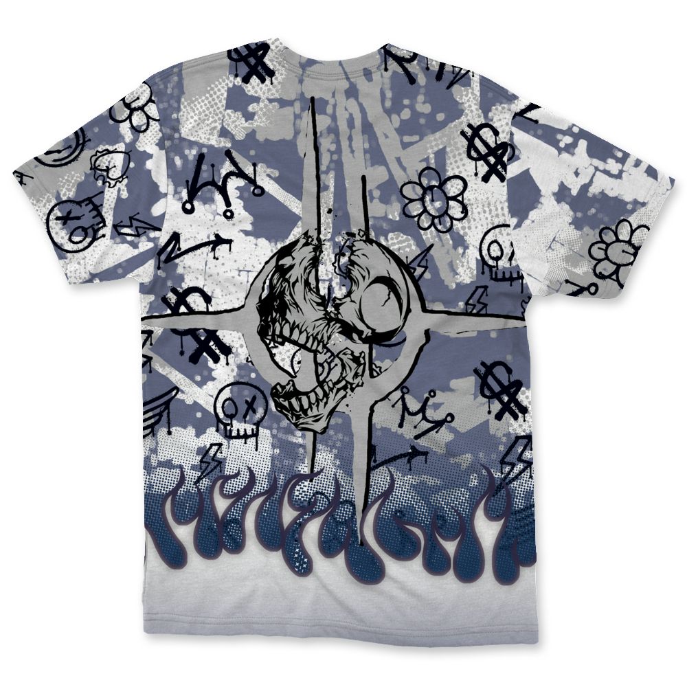 French-Blue-12s-NastyJamz-T-Shirt-Match-Run-Into-Fear-All-Over-Print