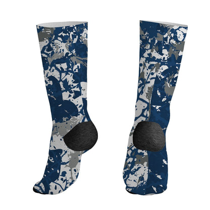 AJ 12 French Blue.NastyJamz Socks Match.Pattern Slasher 3D