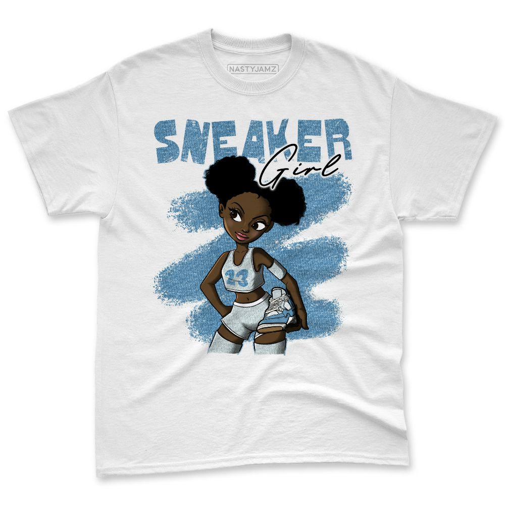 Denim-Worn-Blue-4s-NastyJamz-Premium-T-Shirt-Match-Black-Sneaker-Girl