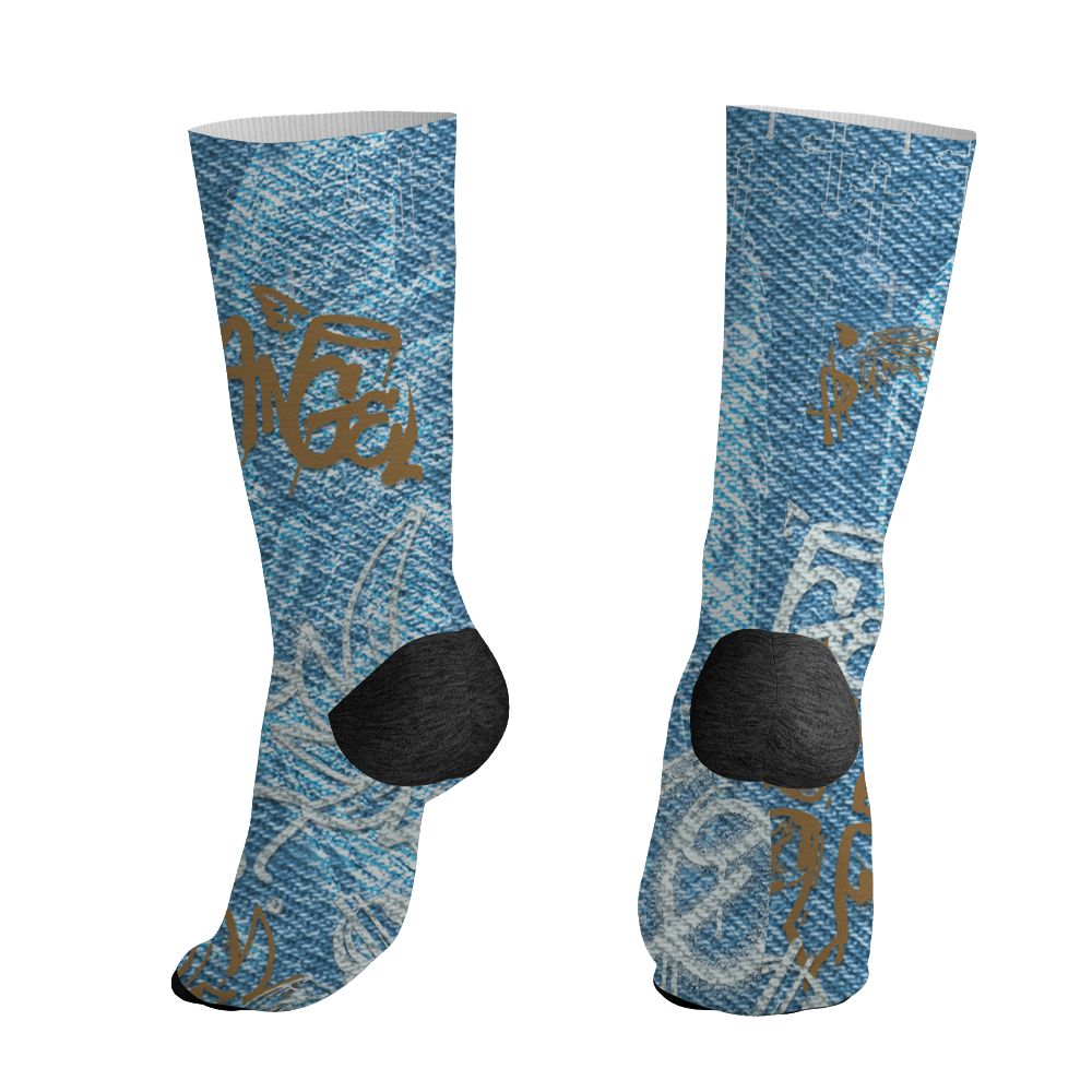 Denim-Worn-Blue-4s-NastyJamz-Socks-Match-Pattern-Angel-3D-All-Over-Print