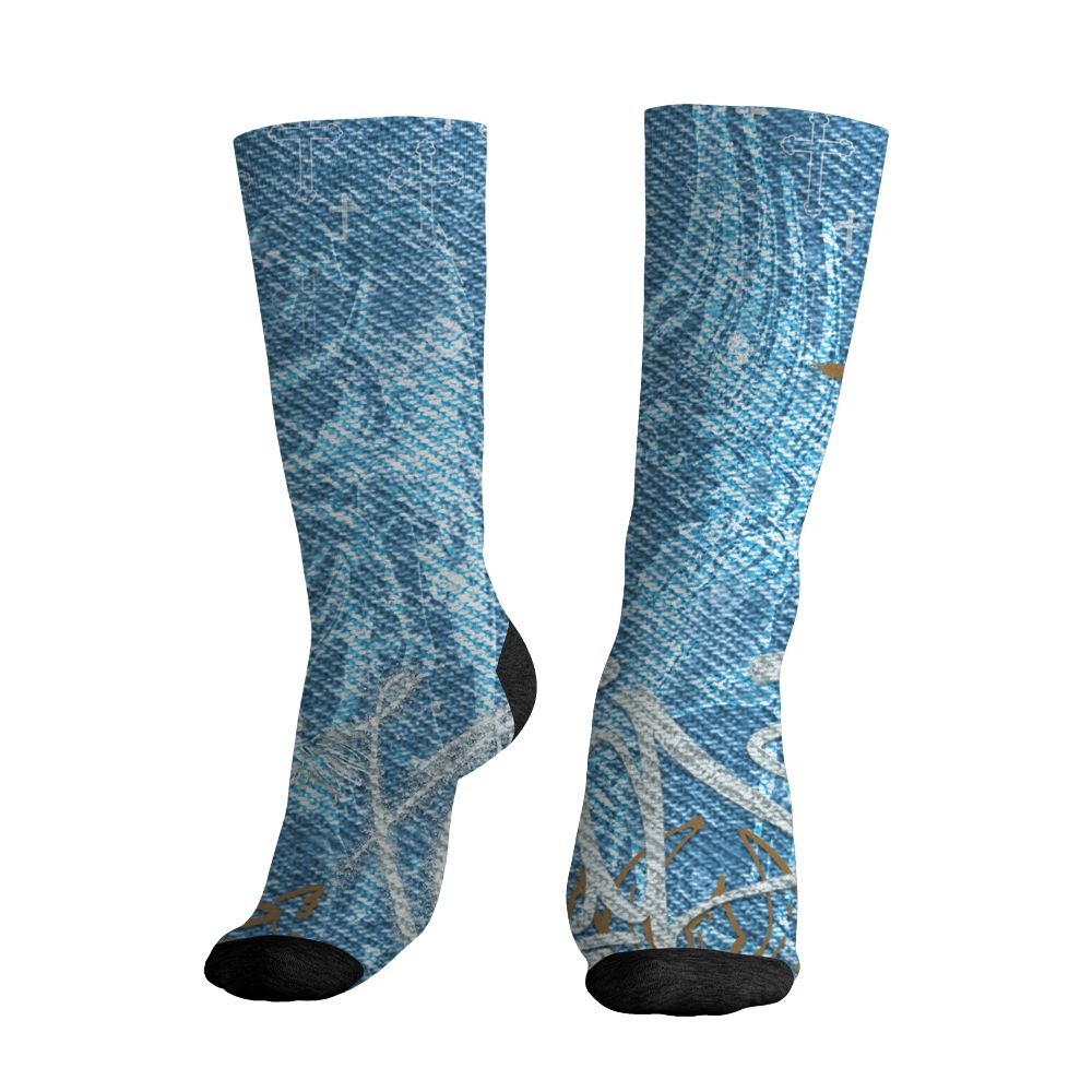 Denim-Worn-Blue-4s-NastyJamz-Socks-Match-Pattern-Angel-3D-All-Over-Print