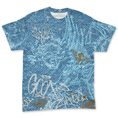 Denim-Worn-Blue-4s-NastyJamz-T-Shirt-Match-Pattern-Angel-3D-All-Over-Print