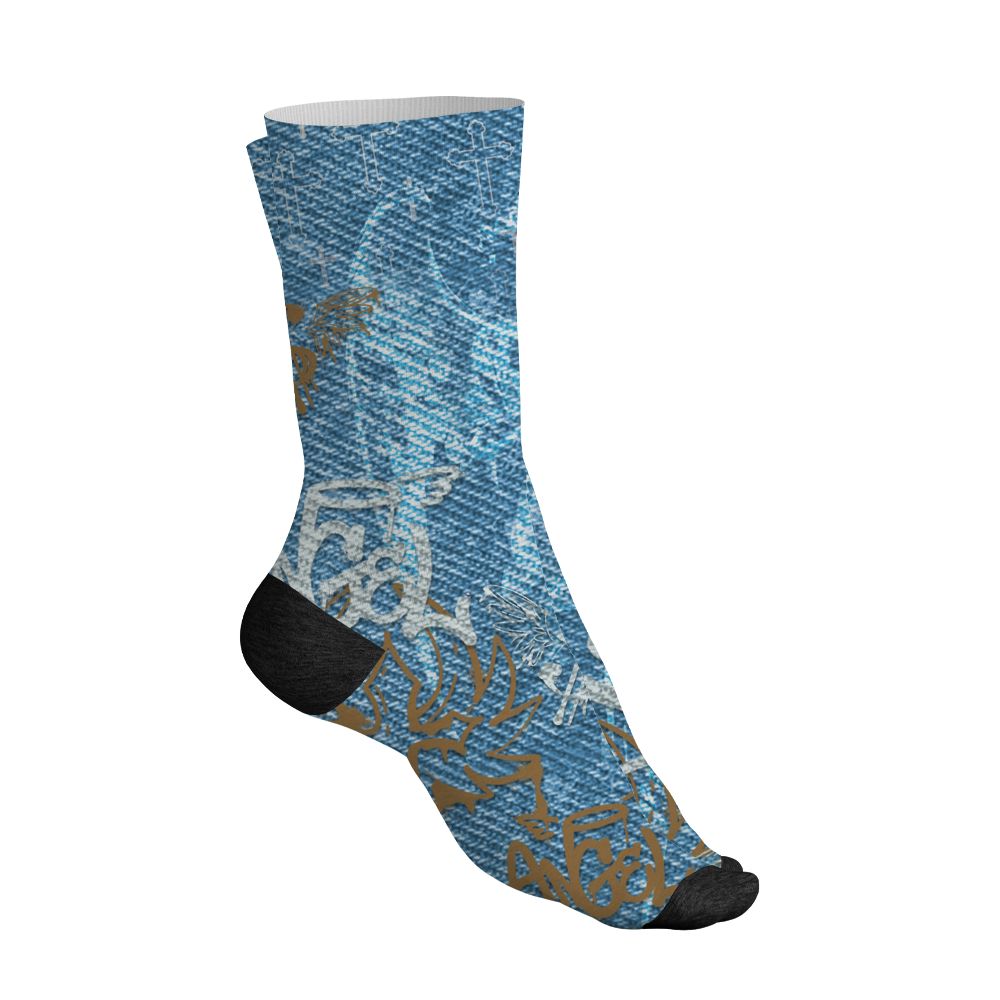 Denim-Worn-Blue-4s-NastyJamz-Socks-Match-Pattern-Angel-3D-All-Over-Print
