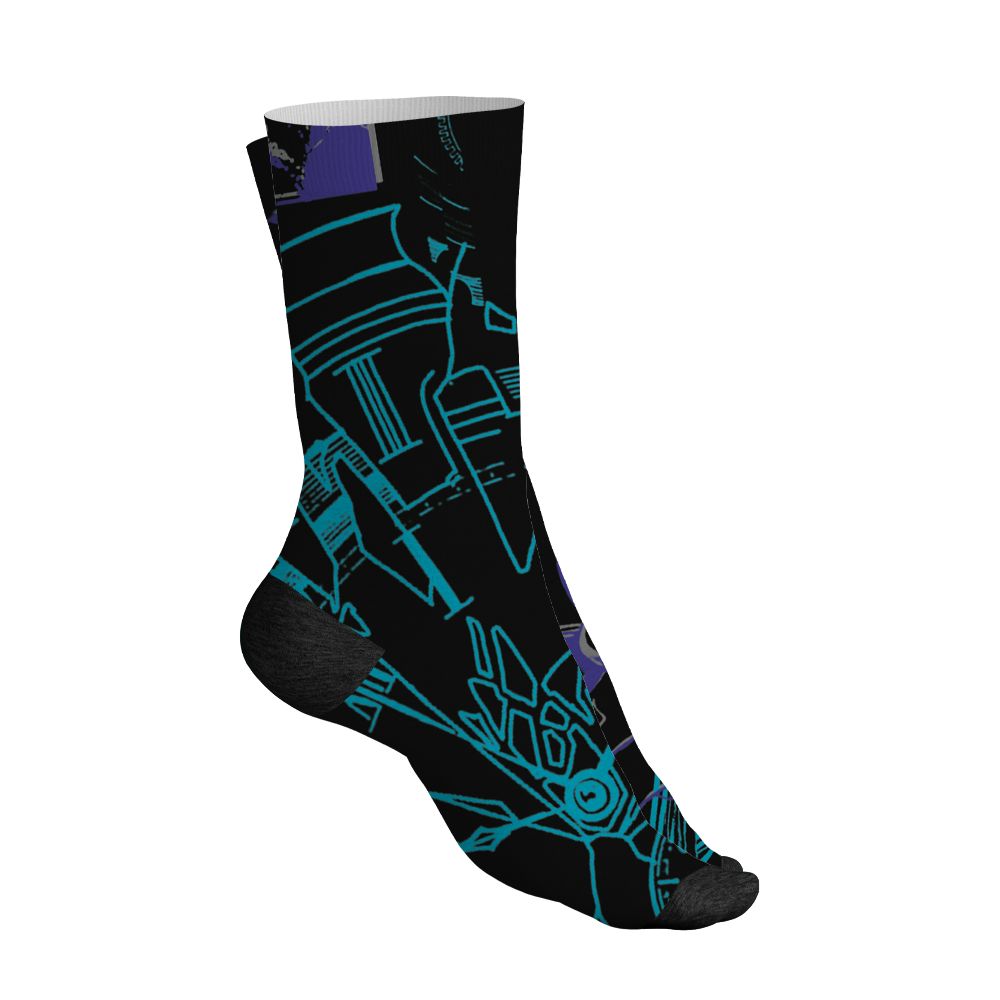 Aqua-8s-NastyJamz-Socks-Match-Pattern-Broken-Time-3D-All-Over-Print