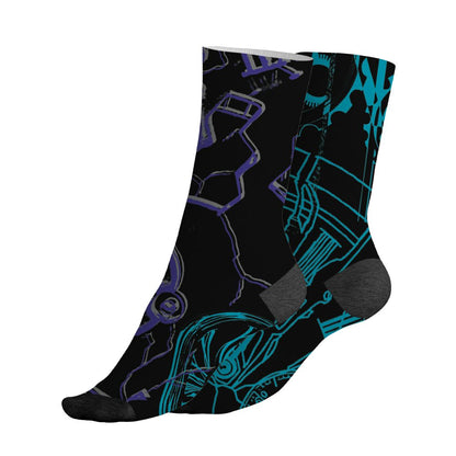 Aqua-8s-NastyJamz-Socks-Match-Pattern-Broken-Time-3D-All-Over-Print