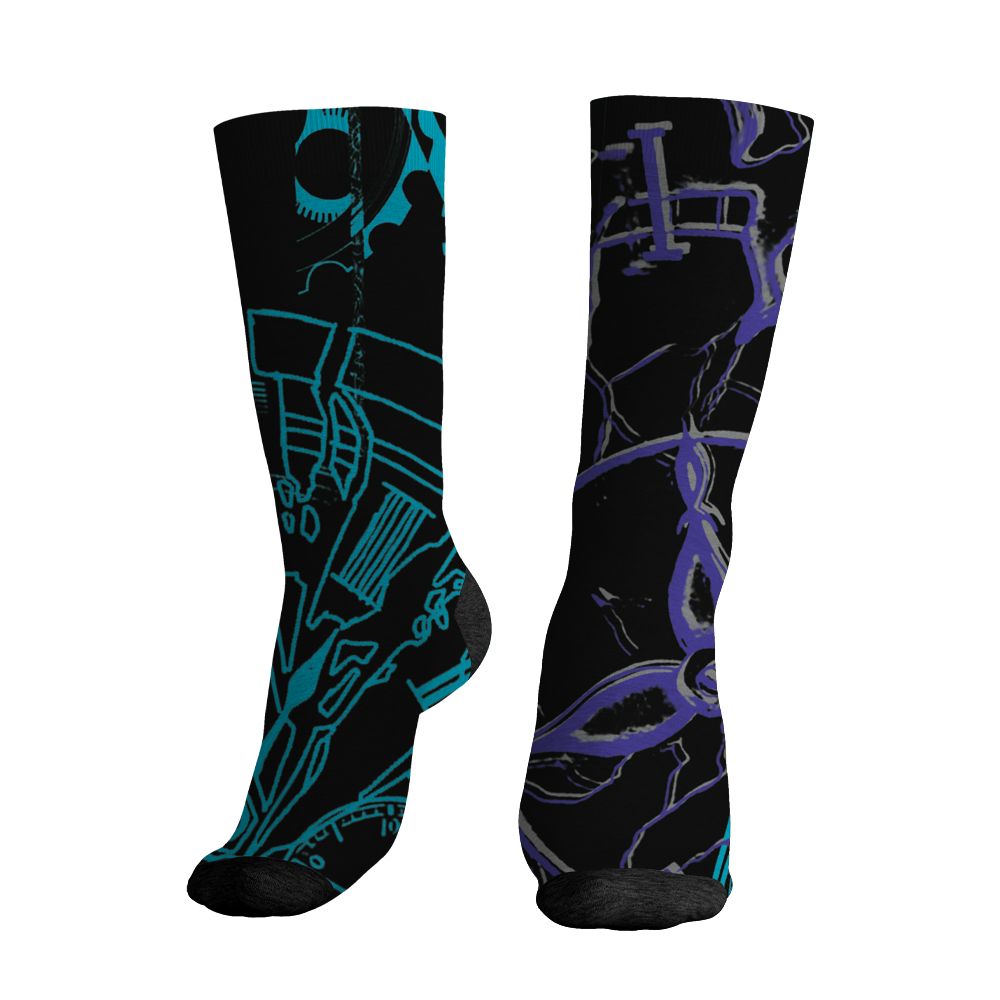 Aqua-8s-NastyJamz-Socks-Match-Pattern-Broken-Time-3D-All-Over-Print
