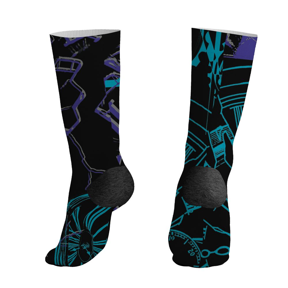 Aqua-8s-NastyJamz-Socks-Match-Pattern-Broken-Time-3D-All-Over-Print