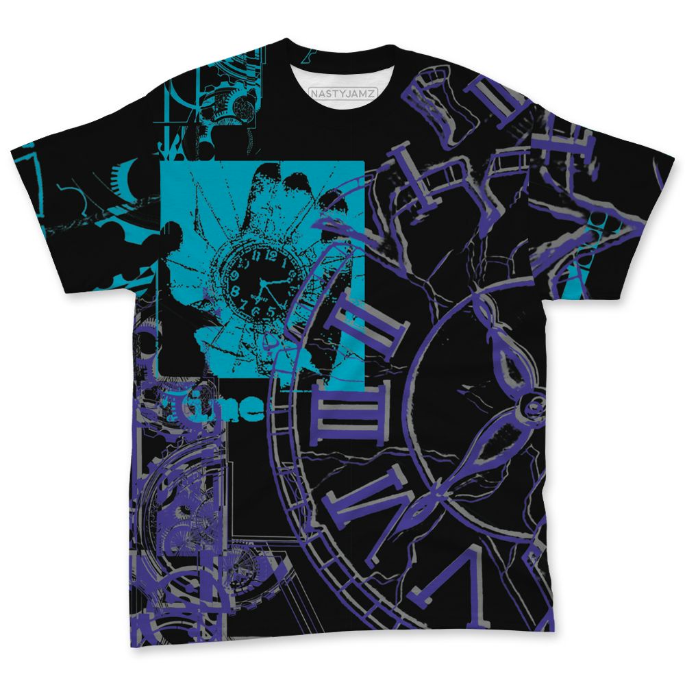 Aqua-8s-NastyJamz-T-Shirt-Match-Pattern-Broken-Time-3D-All-Over-Print