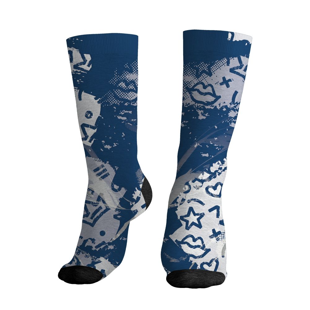 AJ 12 French Blue.NastyJamz Socks Match.Sneaker Princess 3D