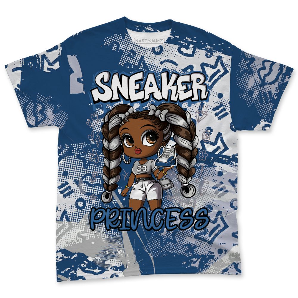 French-Blue-12s-NastyJamz-T-Shirt-Match-Sneaker-Princess-All-Over-Print