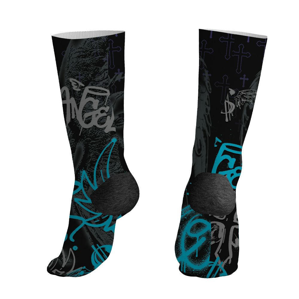 Aqua-8s-NastyJamz-Socks-Match-Pattern-Angel-3D-All-Over-Print
