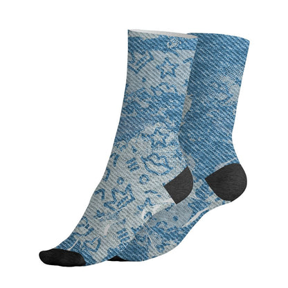 Denim-Worn-Blue-4s-NastyJamz-Socks-Match-Sneaker-Princess-3D-All-Over-Print
