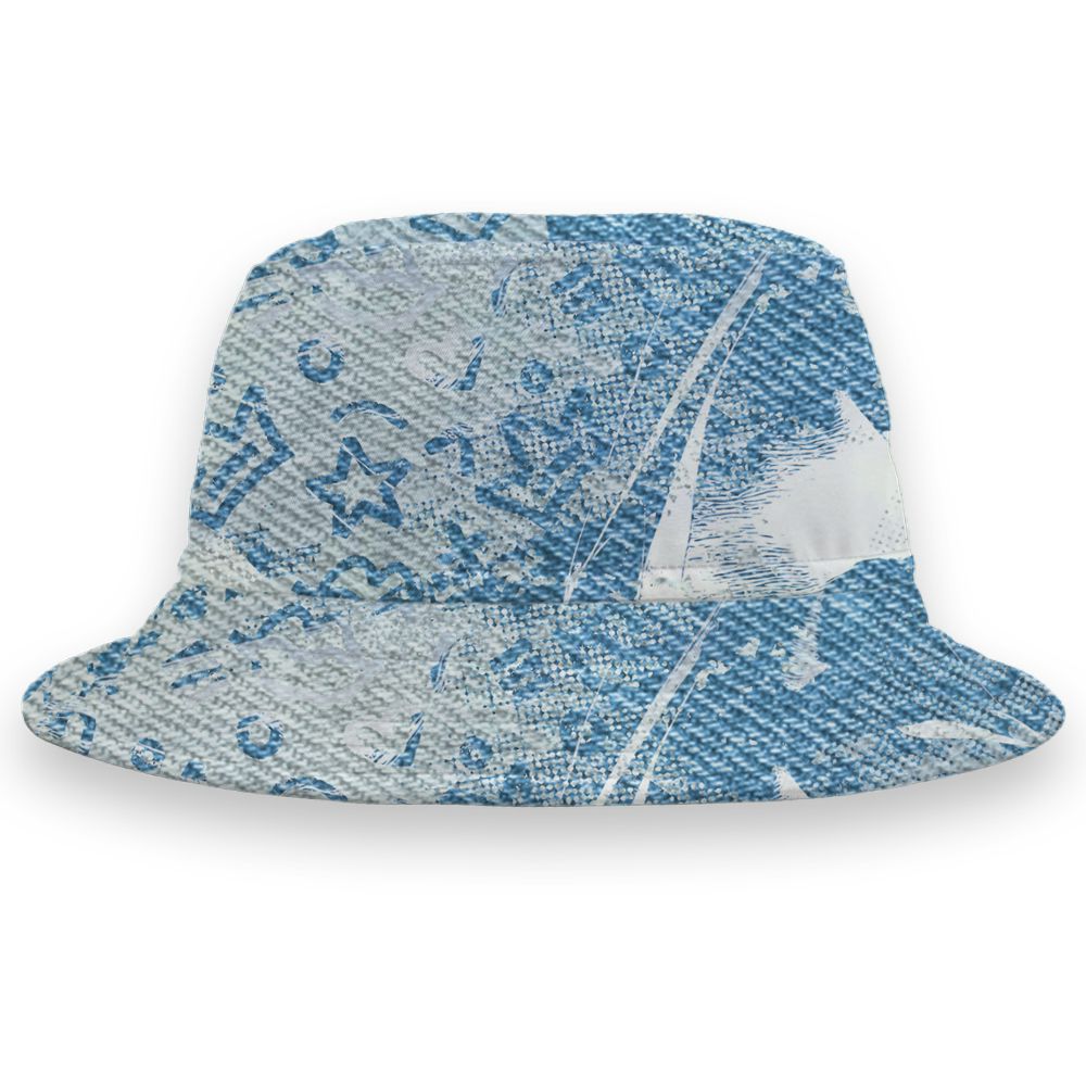 Denim-Worn-Blue-4s-NastyJamz-Bucket-Hat-Match-Sneaker-Princess-All-Over-Print