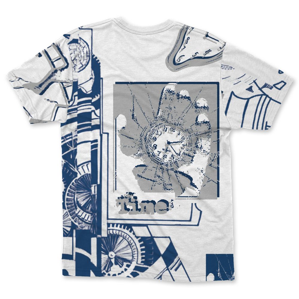 French-Blue-12s-NastyJamz-T-Shirt-Match-Pattern-Broken-Time-All-Over-Print