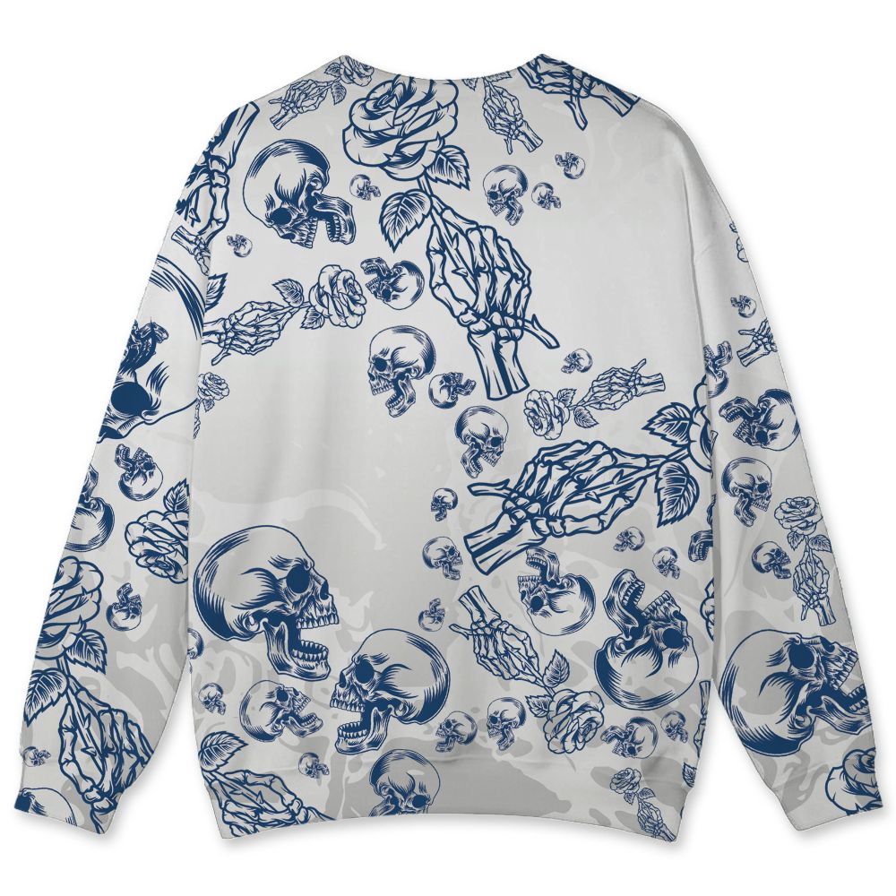 French-Blue-12s-NastyJamz-Sweatshirt-Match-Skulls-Pattern-All-Over-Print