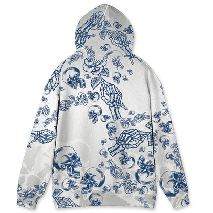 French-Blue-12s-NastyJamz-Hoodie-Match-Skulls-Pattern-All-Over-Print