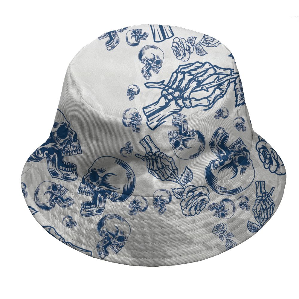 French-Blue-12s-NastyJamz-Bucket-Hat-Match-Skulls-Pattern-All-Over-Print
