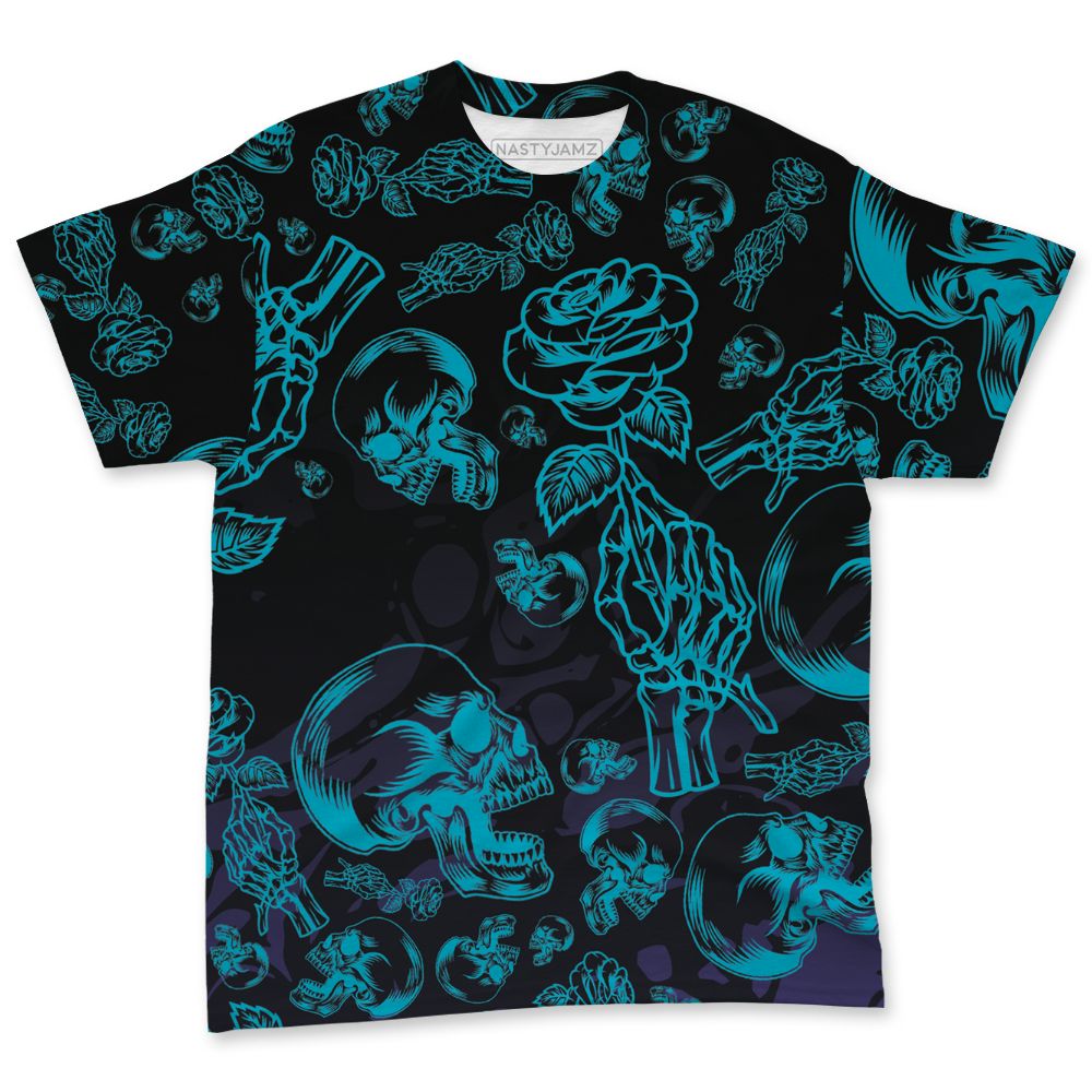 Aqua-8s-NastyJamz-T-Shirt-Match-Skulls-Pattern-3D-All-Over-Print
