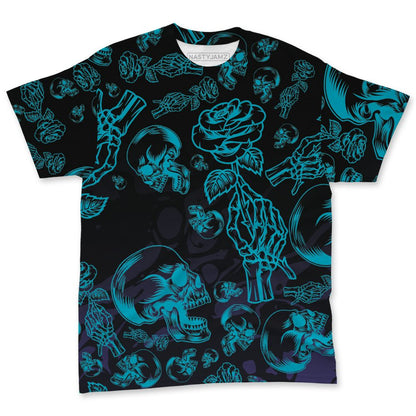 Aqua-8s-NastyJamz-T-Shirt-Match-Skulls-Pattern-3D-All-Over-Print