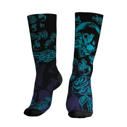 Aqua-8s-NastyJamz-Socks-Match-Skulls-Pattern-3D-All-Over-Print