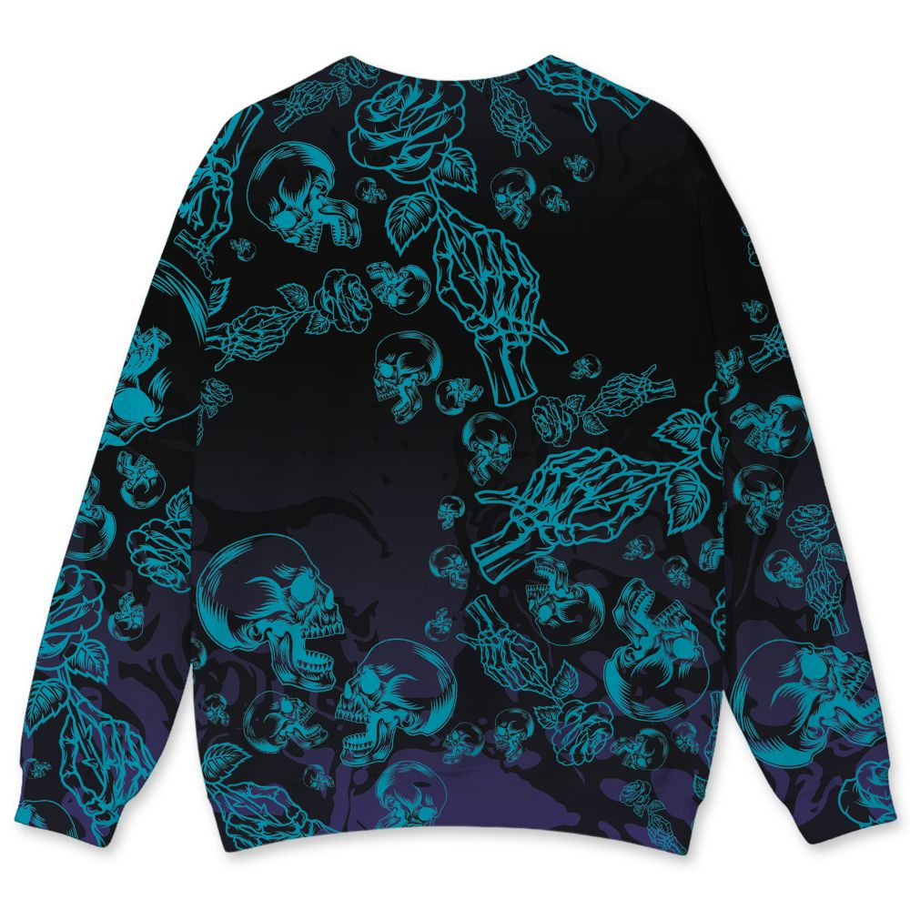 Aqua-8s-NastyJamz-Sweatshirt-Match-Skulls-Pattern-3D-All-Over-Print