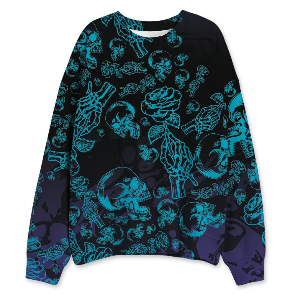 Aqua-8s-NastyJamz-Sweatshirt-Match-Skulls-Pattern-3D-All-Over-Print