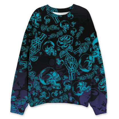 Aqua-8s-NastyJamz-Sweatshirt-Match-Skulls-Pattern-3D-All-Over-Print