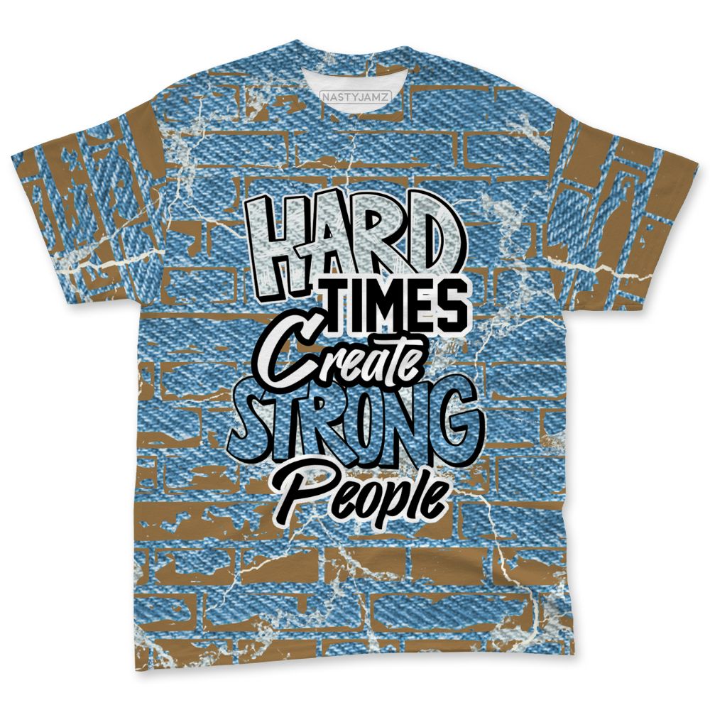 Denim-Worn-Blue-4s-NastyJamz-T-Shirt-Match-Hard-Times-3D-All-Over-Print