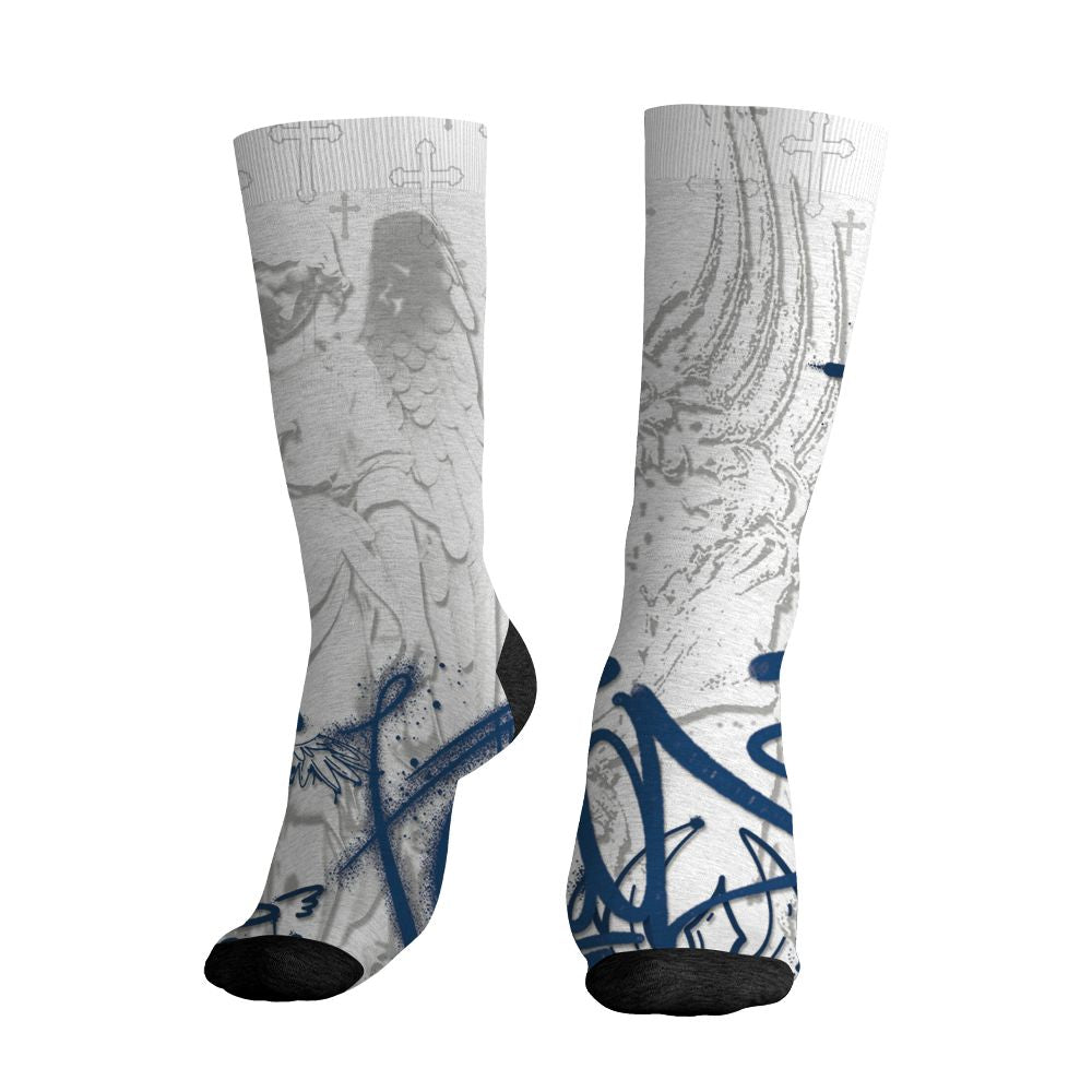 AJ 12 French Blue.NastyJamz Socks Match.Pattern Angel 3D