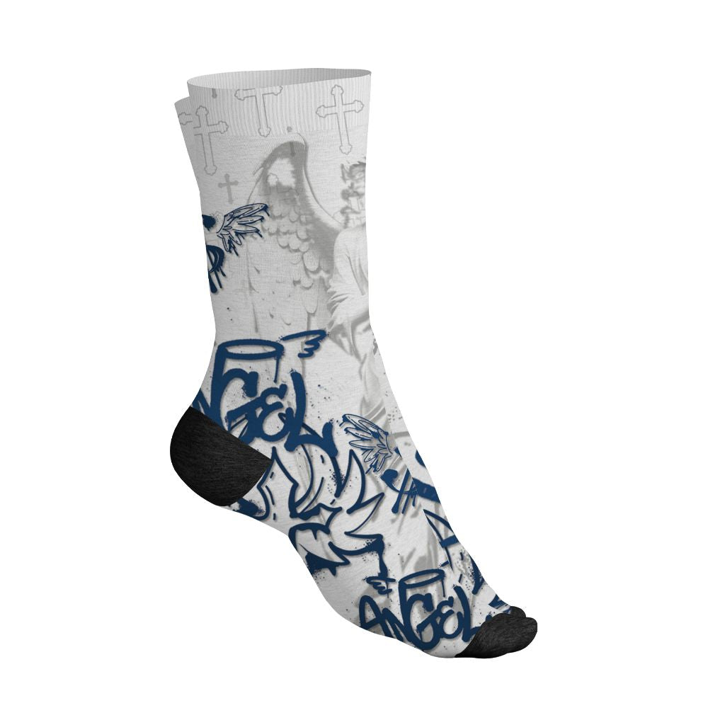 AJ 12 French Blue.NastyJamz Socks Match.Pattern Angel 3D