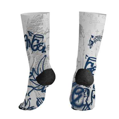 AJ 12 French Blue.NastyJamz Socks Match.Pattern Angel 3D