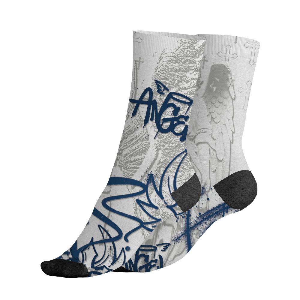 AJ 12 French Blue.NastyJamz Socks Match.Pattern Angel 3D