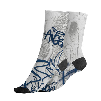 AJ 12 French Blue.NastyJamz Socks Match.Pattern Angel 3D