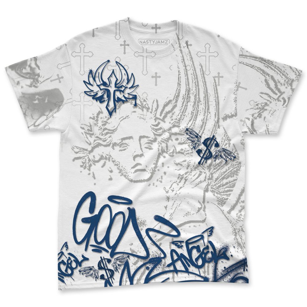 French-Blue-12s-NastyJamz-T-Shirt-Match-Pattern-Angel-All-Over-Print