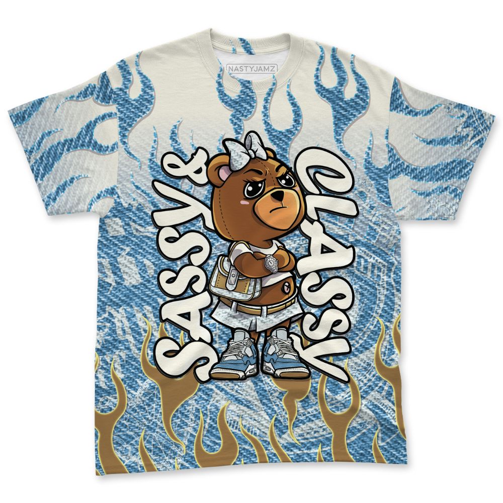Denim-Worn-Blue-4s-NastyJamz-T-Shirt-Match-Sassy-Classy-3D-All-Over-Print