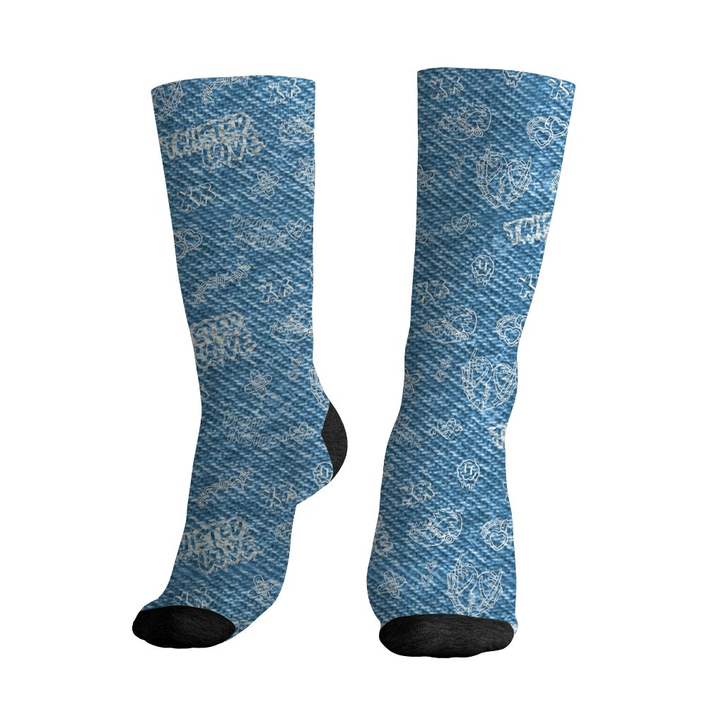Denim-Worn-Blue-4s-NastyJamz-Socks-Match-Twisted-Love-3D-All-Over-Print